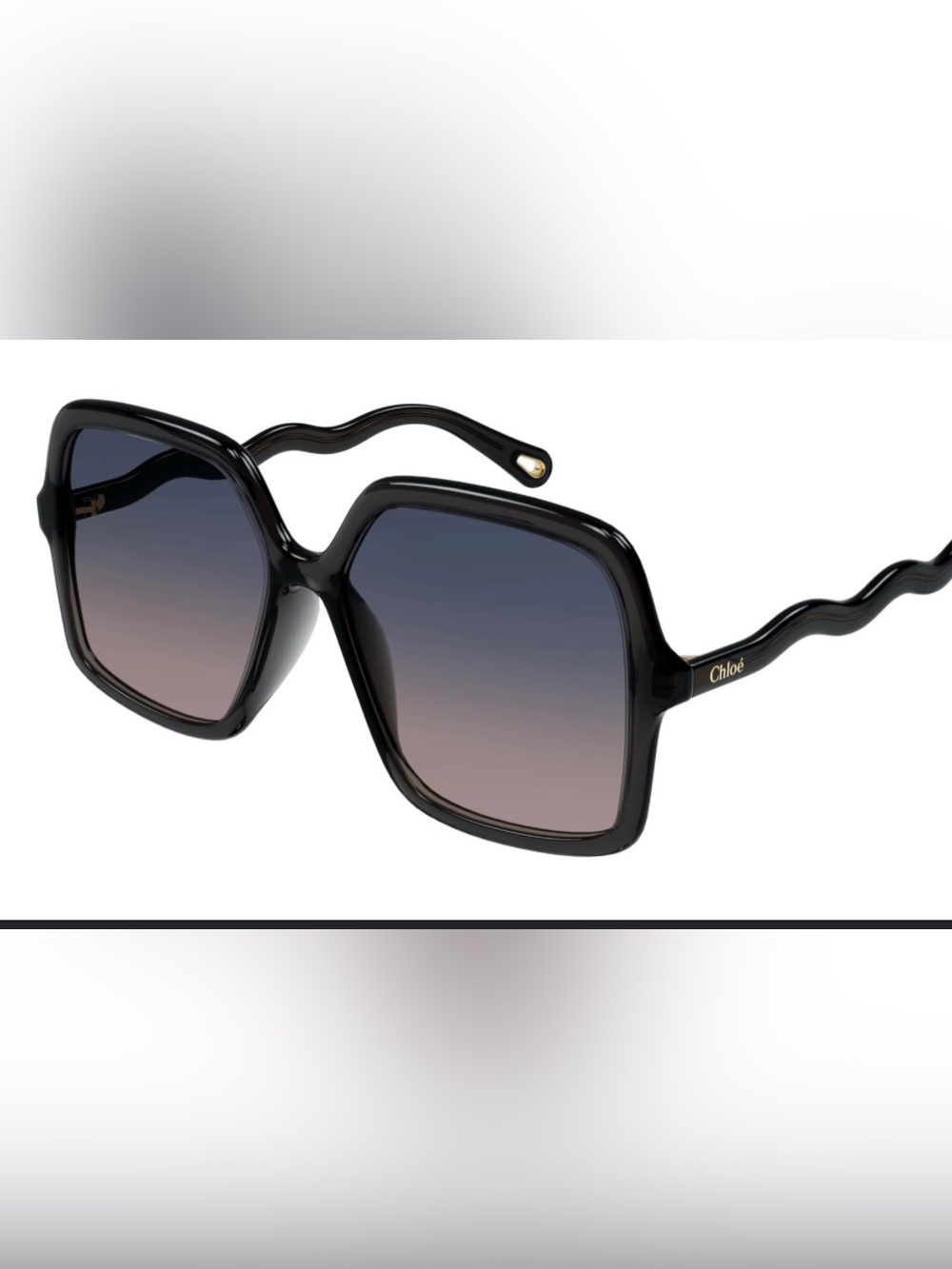 Chloé Black Frame Sunglasses with Gray Gradient Lenses
